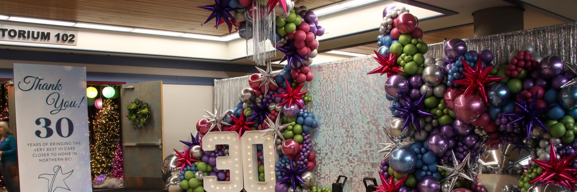 Festival of Trees 30th Anniversary Sign in the Lobby Area