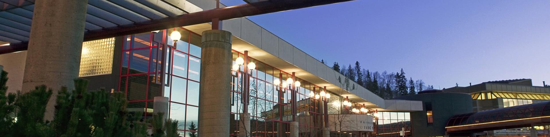 Evening summer shot of the PG Conference and Civic Centre Pergola